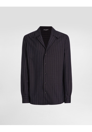 Dolce & Gabbana Pinstripe Wool Shirt - Man Shirts Multi-colored 41
