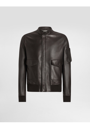 Dolce & Gabbana Plongé Lambskin Jacket - Man Coats And Jackets Brown 54