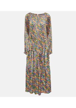 Plan C Floral pleated midi dress