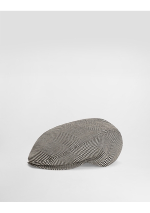Dolce & Gabbana Virgin Wool Glen Plaid Flat Cap - Man Hats And Gloves Multicolor 57