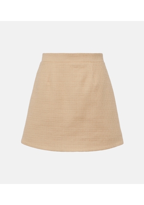 Patou High-rise cotton-blend tweed miniskirt