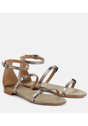 Max Mara Metallic leather sandals