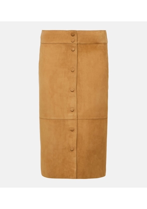 Yves Salomon High-rise leather midi skirt
