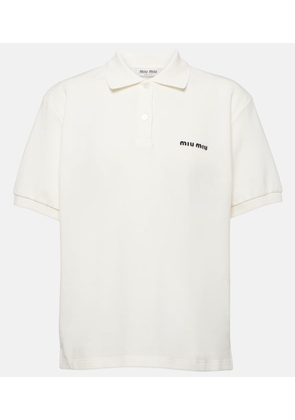 Miu Miu Logo cotton pique polo shirt