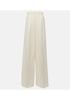 Max Mara Giuliva pinstripe canvas wide-leg pants