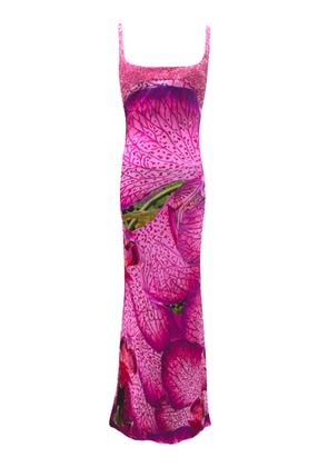 La Fuori Orchid Pink Print Gown - Moda Operandi