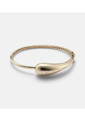 Mateo Water Droplet 14kt gold bangle with diamond
