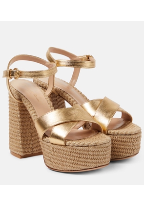Gianvito Rossi Metallic leather platform sandals