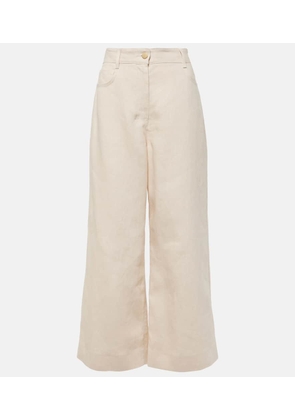 'S Max Mara Lapo high-rise linen wide-leg pants