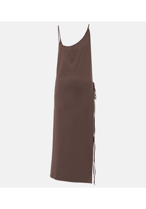 The Attico Side-slit gathered midi dress