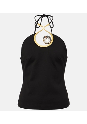 Area Crystal-embellished halterneck top