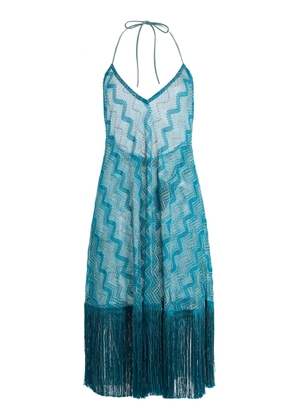 Missoni Exclusive Riviera Fringed Cotton-Blend Knit Midi Dress - Moda Operandi