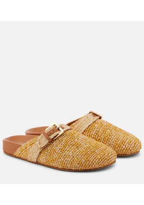Clergerie Quinta raffia mules