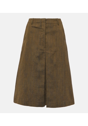 Dries Van Noten Cotton and silk-blend midi skirt