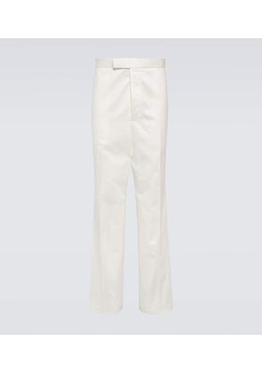 Thom Browne High-rise cotton twill chinos