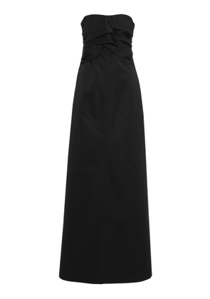 Jil Sander Ruched Cotton-Silk Maxi Dress - Moda Operandi