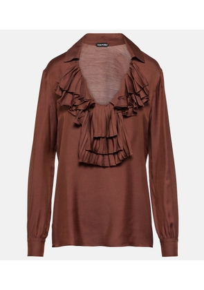 Tom Ford Ruffled twill blouse