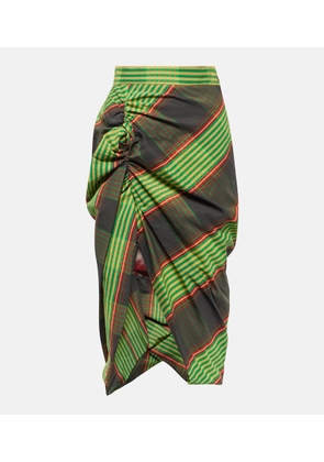 Vivienne Westwood Side Panther cotton and linen midi skirt