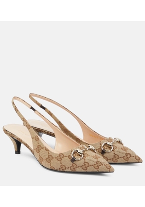 Gucci Horsebit GG slingback pumps
