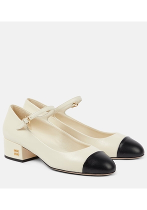 Miu Miu Logo leather Mary Jane pumps