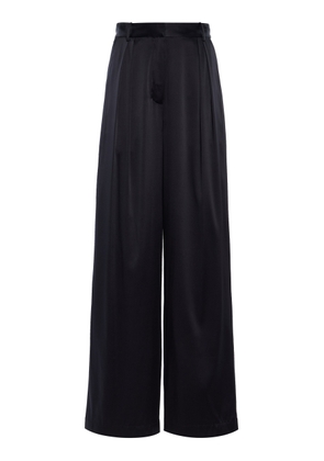 Éterne Josephine Pleated Stretch-Silk Satin Wide-Leg Pants - Moda Operandi