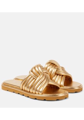 Gianvito Rossi Ottavia metallic leather slides