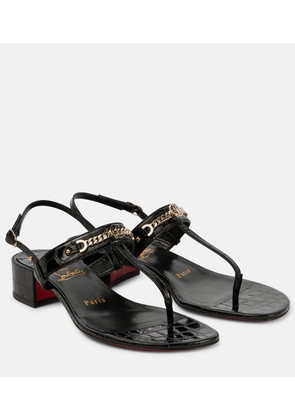 Christian Louboutin MJ Thong croc-effect leather sandals