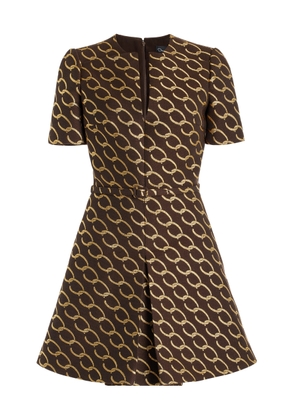 Oscar de la Renta Chain-Printed Jacquard Mini Dress - Moda Operandi