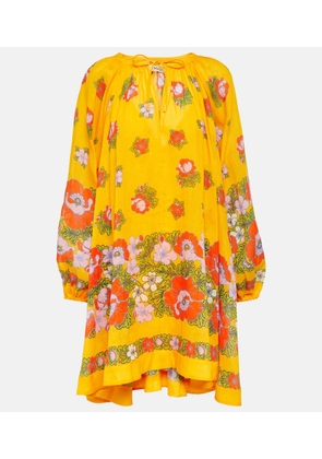 Alemais Balloon-sleeve floral minidress