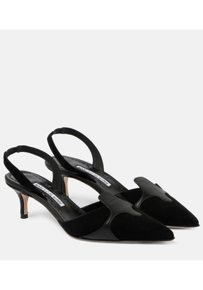 Manolo Blahnik Poligleto 50 suede slingback pumps
