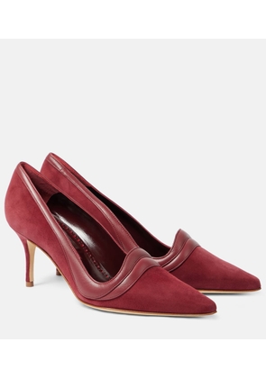 Manolo Blahnik Ajarafa 70 suede and leather pumps