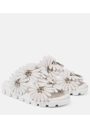 Christian Louboutin Flora Cool suede and leather slides