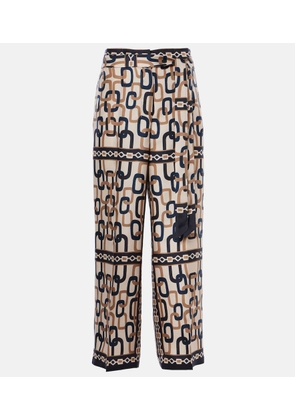'S Max Mara Brina printed silk twill wide-leg pants
