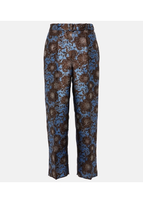 'S Max Mara Elio floral jacquard straight pants