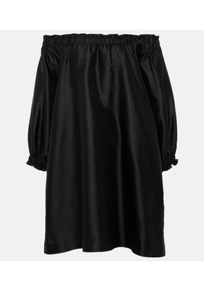 Max Mara Lepre off-shoulder silk and cotton minidress