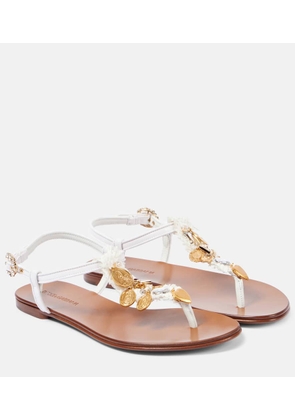 Dolce&Gabbana Embellished leather thong sandals
