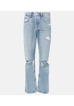 Agolde 90s distressed mid-rise straight jeans