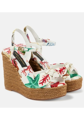 Dolce&Gabbana Capri Cava printed espadrille wedges