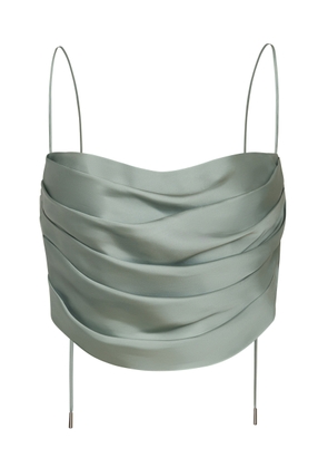 Andres Otalora Aromas Eternos Draped Satin Crop Top - Moda Operandi