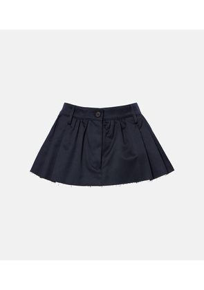 Miu Miu Pleated cotton canvas miniskirt