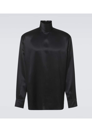 Dolce&Gabbana Turtleneck silk satin shirt