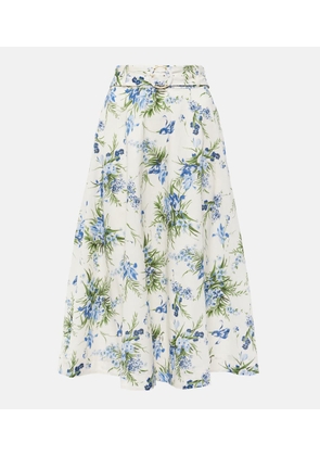 Veronica Beard Arwen floral cotton midi skirt