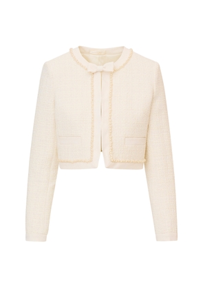 LoveShackFancy Ralphette Pearl-Embellished Tweed Jacket - Moda Operandi