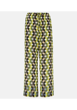 Dries Van Noten Printed high-rise crepe wide-leg pants