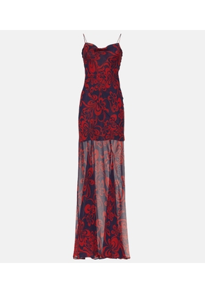 Dries Van Noten Printed silk georgette maxi dress