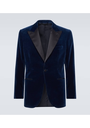 Brioni Satin-trimmed cotton velvet tuxedo jacket