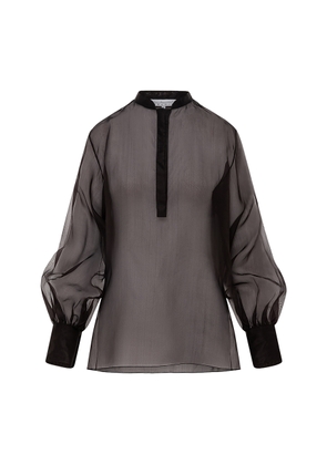Abadia Balloon Sleeve Silk Organza Shirt - Moda Operandi