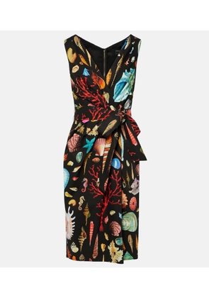 Dolce&Gabbana Capri printed tie-detail cotton midi dress