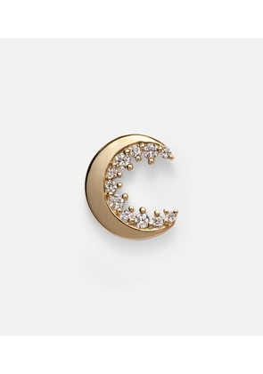 Sydney Evan Crescent Moon 14kt gold single earring with diamonds