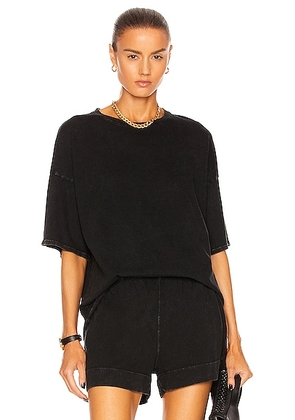 Beyond Yoga Sweat Set Boyfriend Tee in Washed Black - Black. Size XS (also in ).